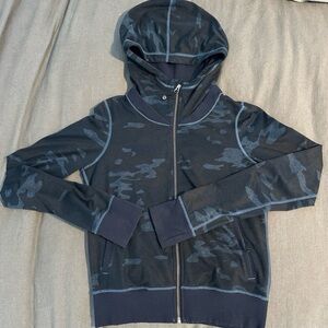 Lululemon Blue Camo Zip up Hoodie Size 4